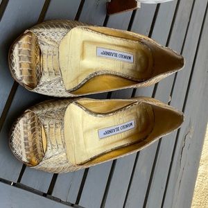 Manolo blahnik Golden Python leather.